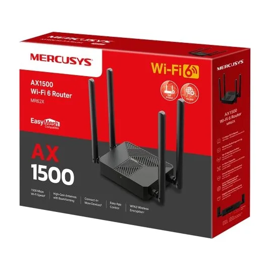 Wi-Fi роутер Mercusys MR62X, AX1500 Wi-Fi 6